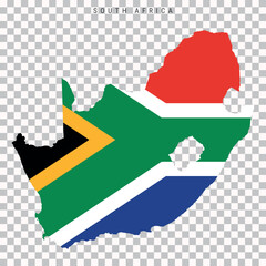 South Africa map with national flag overlay