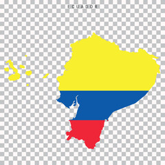 Ecuador country map with flag colors