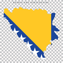 Bosnia and Herzegovina map with flag design