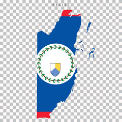 Belize country map with flag design