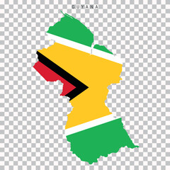 Guyana map with national flag overlay