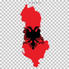Albania map with flag colors