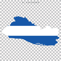 El Salvador map with national flag overlay