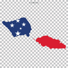Samoa country map with flag design