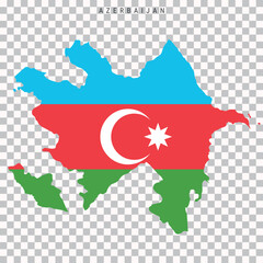Azerbaijan map with flag design