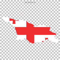 Georgia country map with national flag overlay