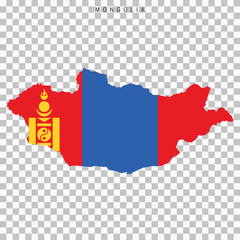 Mongolia country map with flag design