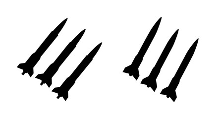 Missile silhouette vector art: black and white rocket illustration for graphic design projects and prints