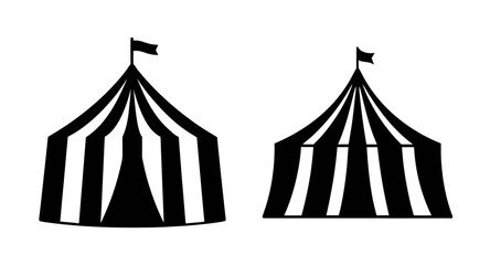 Black and white circus tents vector illustration for event design and party decoration elements © PURE VECTOR WORK