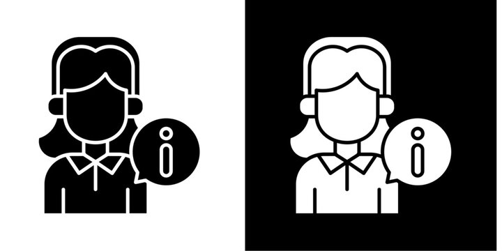 Customer Support Information Icon Set White Glyph Style Collection