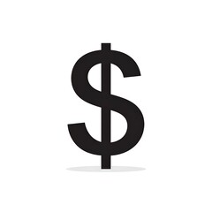 Obraz premium A large black dollar sign on a white background