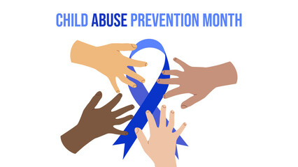 Child Abuse Prevention Month April Awareness Safe. For campaigns, posters, social media, and educational websites. Vector illustration.