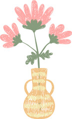 Flower Bouquet In Vase Doodle