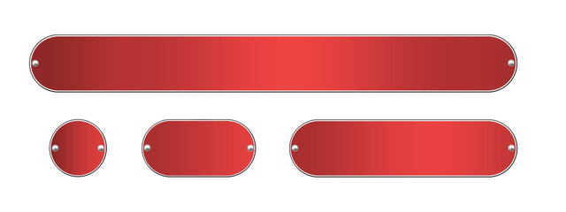 赤の金属プレートD6　セット