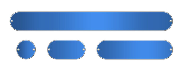 青の金属プレートD6　セット