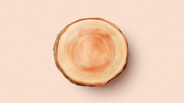 Natural wood texture illustration featuring cross section of tree log for design projects
