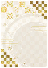 筆模様と和紙背景