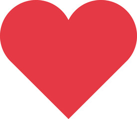 Classic Red Geometric Heart PNG