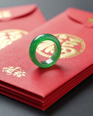 Lunar New Year Premium Jade and Gold Statement Ring