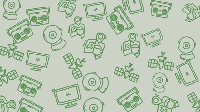 Dynamic money icons pattern video showing financial symbols.