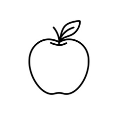Fototapeta premium Delicious Apple Line Art Icon For Apps And Websites silhouette
