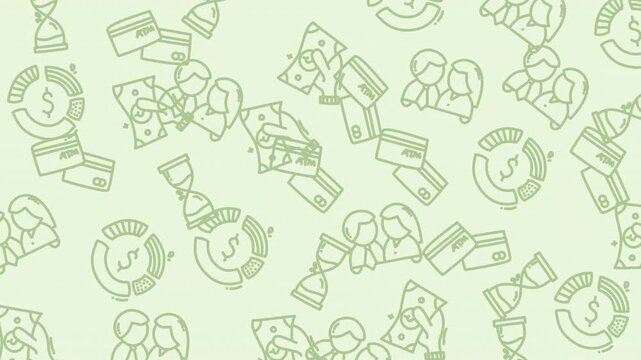 Animated pattern of people learning and sharing knowledge video.