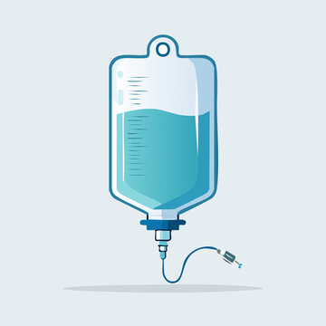 Intravenous fluid bag illustration for medical treatment and care.