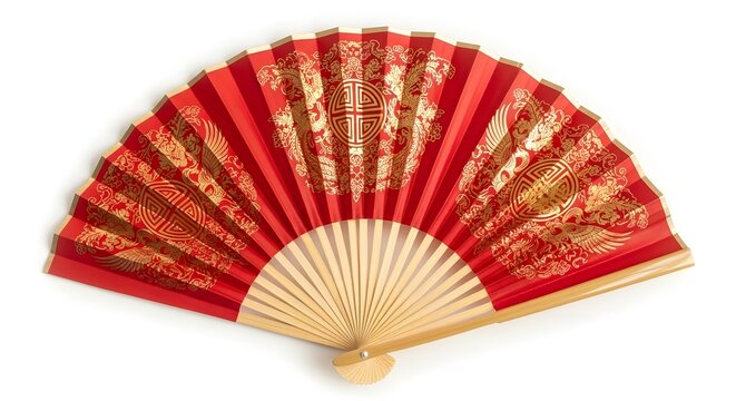 Red Chinese Handheld Fan