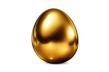 Golden egg representing success, wealth, and prosperity on transparent background