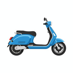 Modern Blue Scooter on White Background for Transportation and Urban Travel