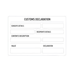 Obraz premium Customs Declaration Form Template