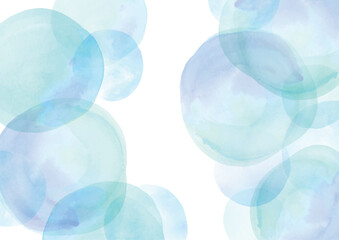 水色の水彩の玉の涼しげな背景