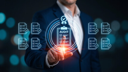 Fototapeta premium Business Audit and Compliance Review for Financial Risk Management and Corporate Governance