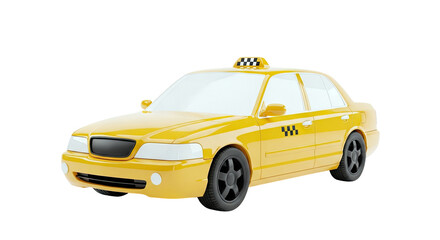 Yellow Taxi Cab on White Background