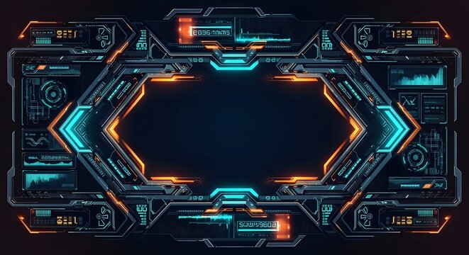 Electronic computer circuit board background with digital processor and microchip technology concept