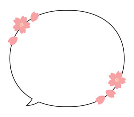 丸型 吹き出し桜のあしらい（外向きしっぽ）