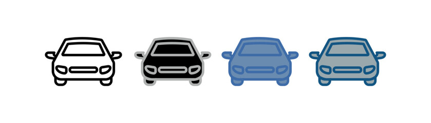 Fototapeta premium vehicle icon set multiple style collection with car designs