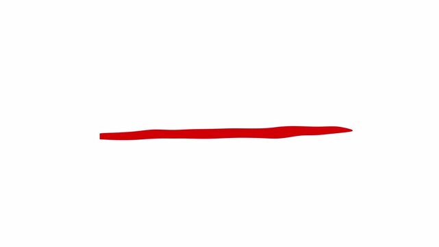 red underline scribble animation as a marker 4k transparent background