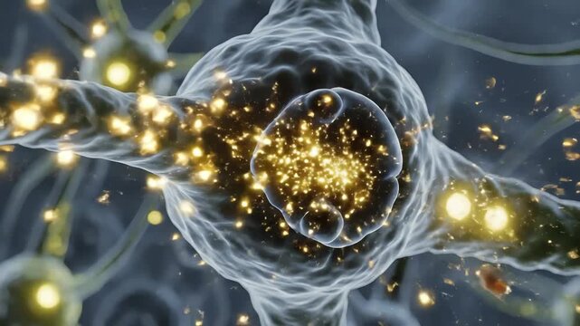 Inside the brainstem&rsquo;s raphe nuclei, where serotonin-producing neurons glow softly as electrical impulses travel along their axons. Vesicles filled with serotonin drift toward synaptic membranes