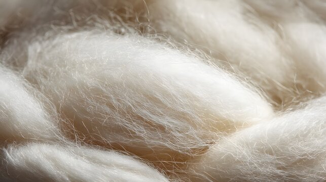 Close-up of white silk cocoons, natural texture and pattern.