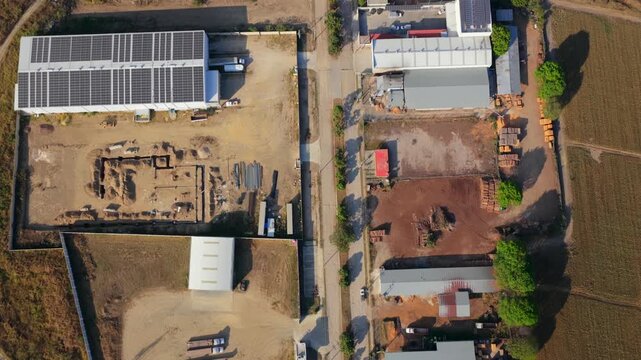 Ciudad Guzman, Jalisco, Mexico industrial zone with large plantations of greenhouses in aerial view