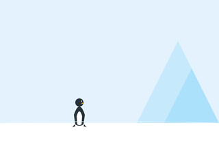 Obraz premium Premium Minimalist Adélie Penguin Geometric Vector Art