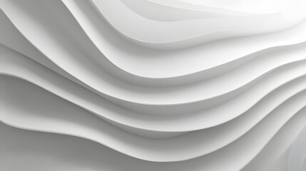 Obraz premium Abstract White Wavy Background with Smooth Flowing Lines and Dynamic Curves.