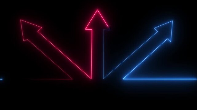 3 Up direction animated neon arrow .Animation of sweep arrow icon, upward and transparent swipe up pointing arrow icon,and 4k animated icon..