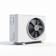 Fototapeta premium Modern white air conditioning unit with large fan