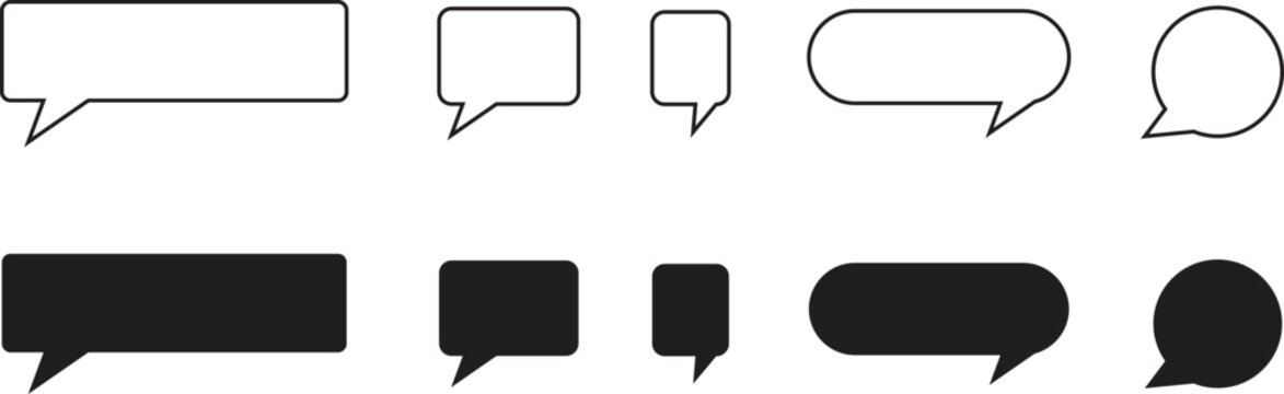 Speech Bubble Icon Set Vector &ndash; Chat Dialog and Comment Box Symbol Collection