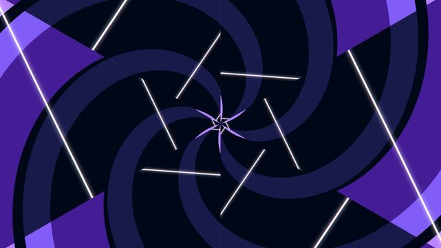 Abstract motion graphics with swirling lines and shapes in dynamic motion