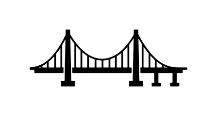 Minimalist Suspension Bridge Vector Illustration