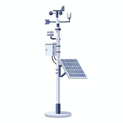 Obraz premium Weather Station with Solar Panel and Sensors