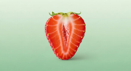 Strawberry Cut with soft pastel green gradient, Modern Layout